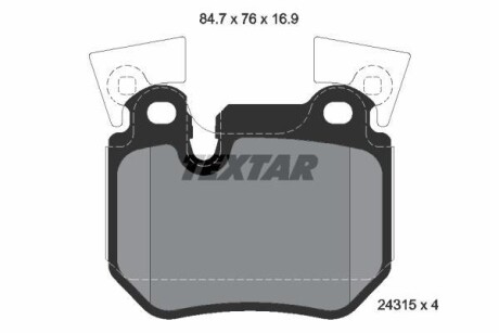Тормозные колодки дисковые, комплект TEXTAR 2431501