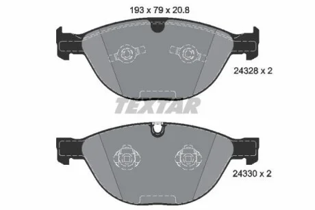 Тормозные колодки дисковые, комплект TEXTAR 2432801