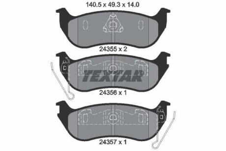 Тормозные колодки дисковые, комплект TEXTAR 2435501