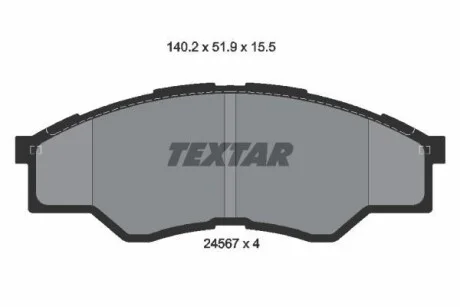 Тормозные колодки дисковые, комплект TEXTAR 2456701