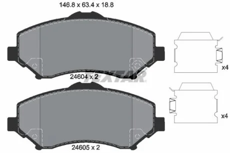Тормозные колодки дисковые, комплект TEXTAR 2460401
