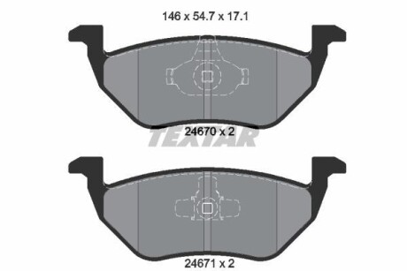 Тормозные колодки дисковые, комплект TEXTAR 2467001
