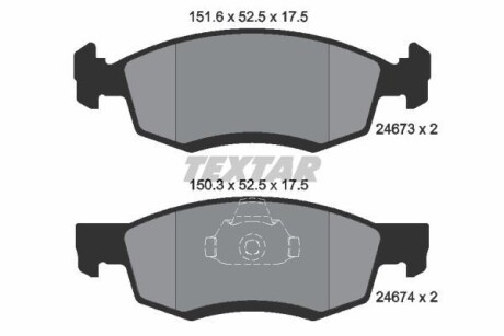 Тормозные колодки дисковые, комплект TEXTAR 2467301