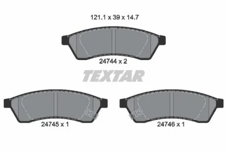 Тормозные колодки дисковые, комплект TEXTAR 2474401