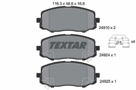 Тормозные колодки дисковые, комплект TEXTAR 2491001