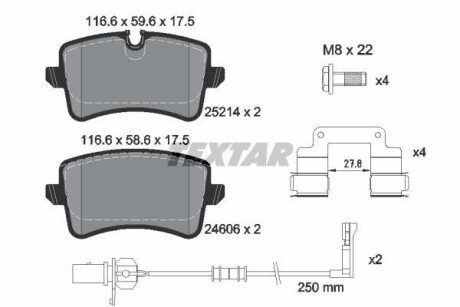 Тормозные колодки дисковые, комплект TEXTAR 2521405