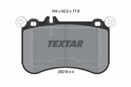 Тормозные колодки дисковые, комплект TEXTAR 2521902