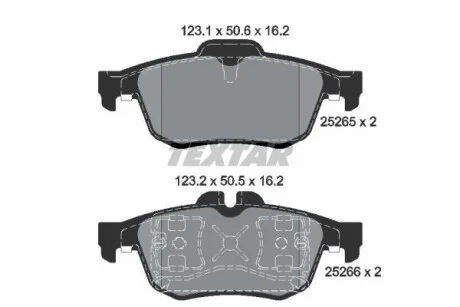 Тормозные колодки дисковые, комплект TEXTAR 2526501