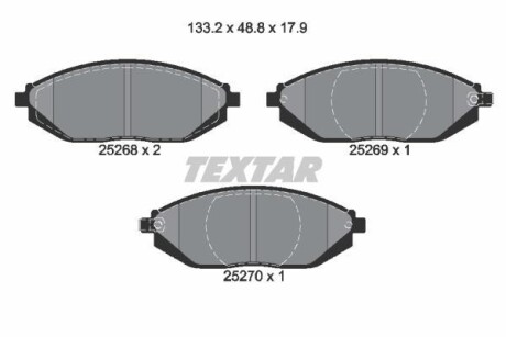 Тормозные колодки дисковые, комплект TEXTAR 2526801