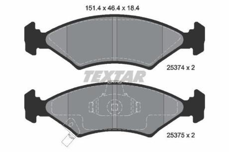 Тормозные колодки дисковые, комплект TEXTAR 2537401