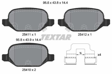 Тормозные колодки дисковые, комплект TEXTAR 2541101