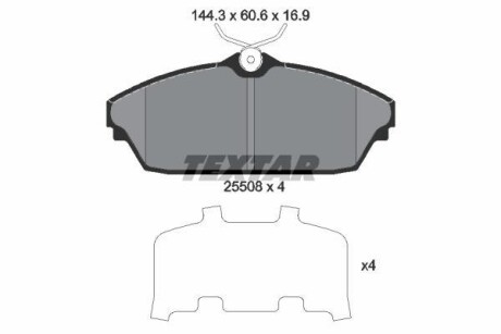 Тормозные колодки дисковые, комплект TEXTAR 2550801