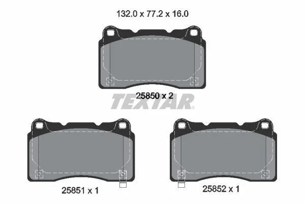 Тормозные колодки дисковые, комплект TEXTAR 2585001 (фото 1)
