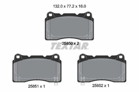 Тормозные колодки дисковые, комплект TEXTAR 2585001