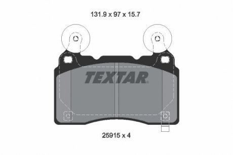 Колодки гальмівні (передні) Opel Insignia B 17- (Brembo) TEXTAR 2591501