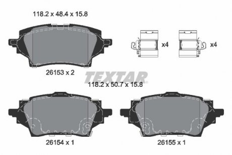 Колодки гальмівні (задні) Toyota C-HR/Corolla/Yaris 19-/Suzuki Swace 20- (TRW) Q+ TEXTAR 2615301 (фото 1)