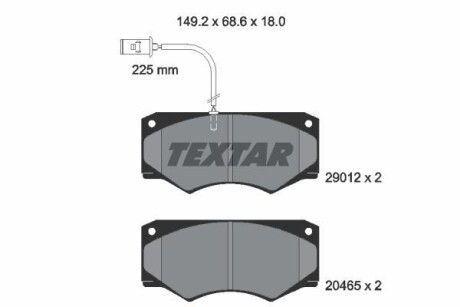 Тормозные колодки дисковые, комплект TEXTAR 2901201