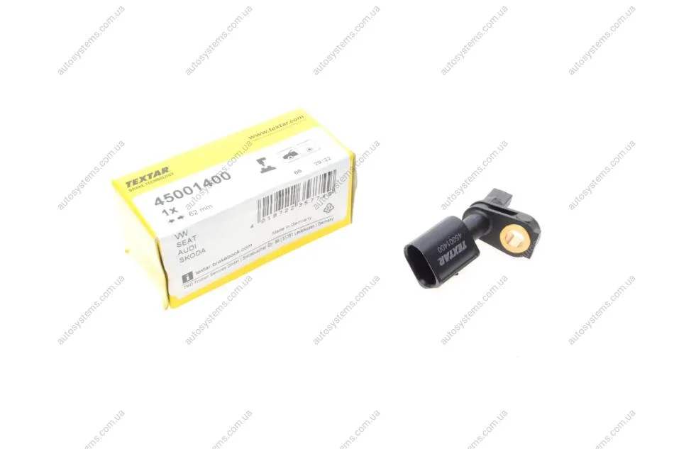Датчик ABS (передній) VW Caddy 20-/Golf VII/Passat/Skoda Roomster 08- (L) (L=62mm) TEXTAR 45001400 (фото 1)