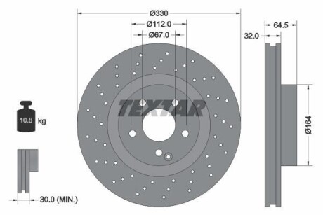 Диск тормозной TEXTAR 92120205