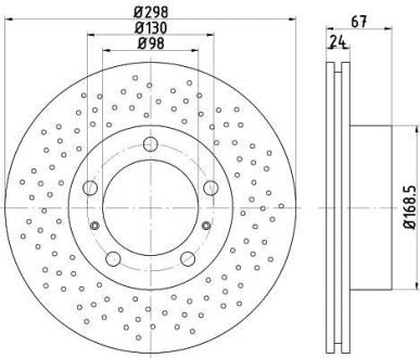 Тормозной диск вентилируемый с перфорацией TEXTAR 92165105