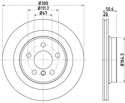 Диск гальмівний (задній) BMW 1 (F40)/2 (F45)/X1 (F48) 13-(300x20) PRO TEXTAR 92274503 (фото 1)