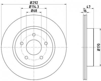 Диск гальмівний (задній) Nissan X-Trail 14- (292x16) PRO TEXTAR 92278103