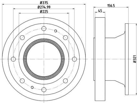 Тормозной диск передний невентилируемый TEXTAR 93243000
