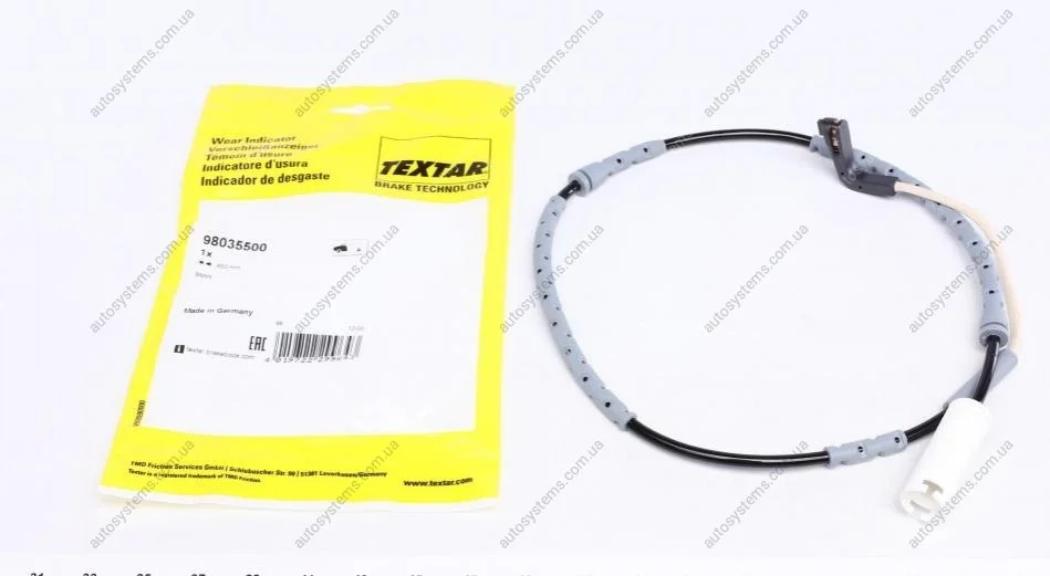 Датчик зносу гальмівних колодок (передніх) BMW 3 (E90-93)/ X1 (E84) 04-11 (L=850mm) TEXTAR 98035500 (фото 1)