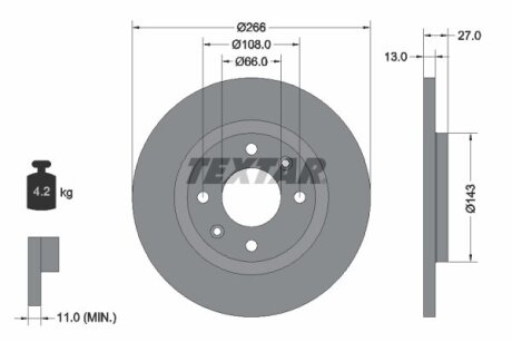 Диск тормозной TEXTAR 98200089101