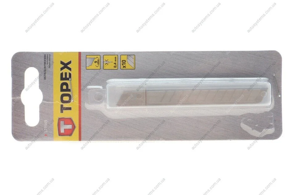 Лезо для ножа канцелярського (9mm) (к-кт 10шт) Topex 17B349 (фото 1)