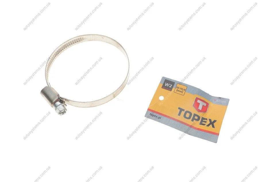 Хомут металевий (50-70/9mm) Topex 37D509 (фото 1)