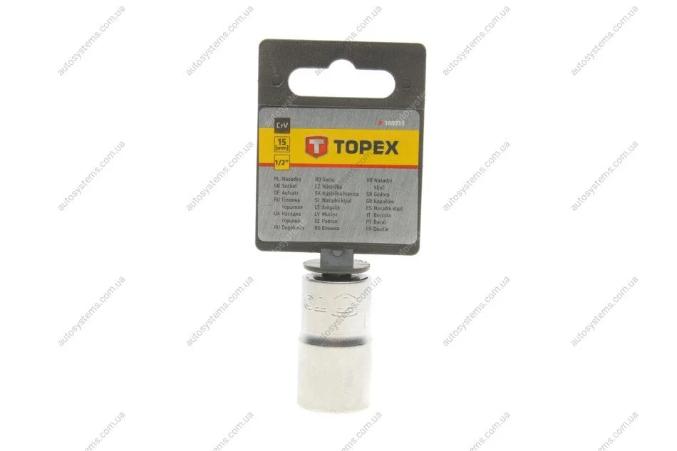 Головка торцева 1/2" 15 мм Topex 38D715 (фото 1)