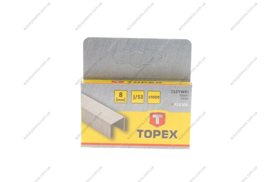 Скоби для степлера промислового (11,3x0,7x8 mm) (1000 шт) Topex 41E308 (фото 1)