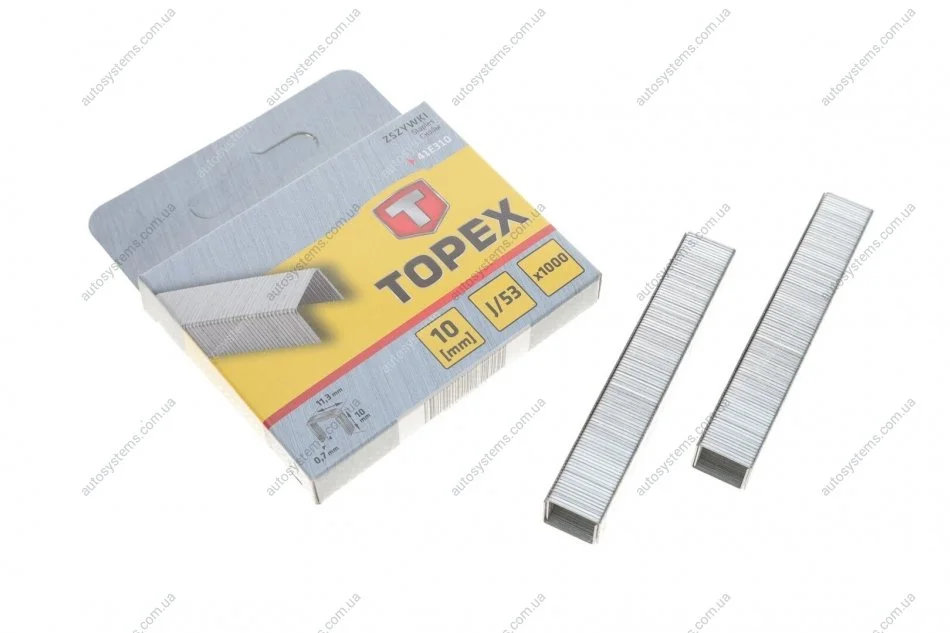 Скоби для степлера промислового (11,3x0,7x10mm) (1000 шт) Topex 41E310 (фото 1)