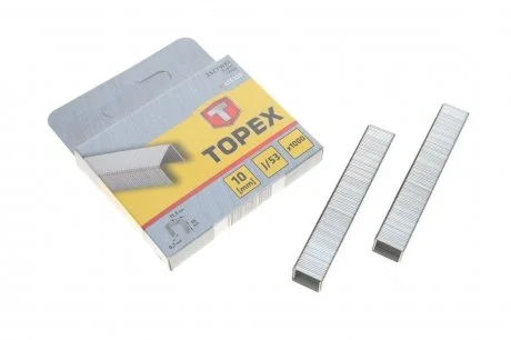 Скоби для степлера промислового (11,3x0,7x10mm) (1000 шт) Topex 41E310