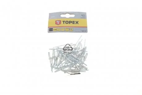 Заклепка алюмінієва (4.0х12.5mm) (к-кт 50шт) Topex 43E403