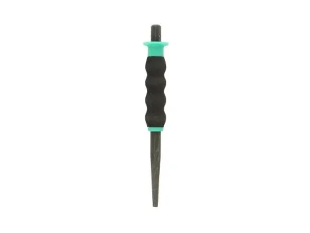 Виколотка / Зубило конічне, ширина: 6 mm, довжина: 185 mm, ударний вал: 10 mm, ручка: захисна/м\'які/анти відкат, матеріал: Хром-молібденова сталь / Cr-Mo Toptul HBBB0619