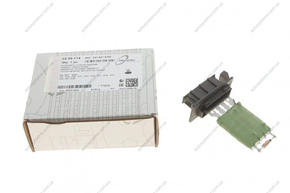Реостат пічки MB Sprinter CDI/VW LT 96-06/VW Caddy 03- (4 контакта) TRUCKTEC 02.59.114 (фото 1)