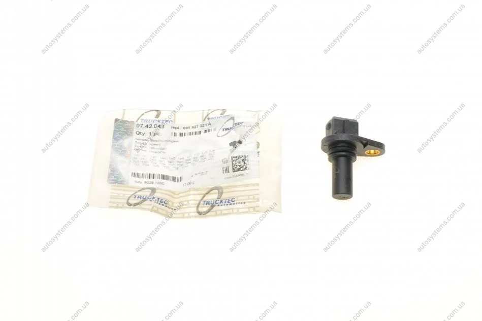 Датчик швидкості обертання валу АКПП VW Caddy II 1.6 95-00/T4 1.9D-2.8VR6 90-03 TRUCKTEC 07.42.043 (фото 1)