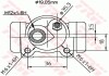 Цилиндр тормозной, колесный TRW BWD300 (фото 2)