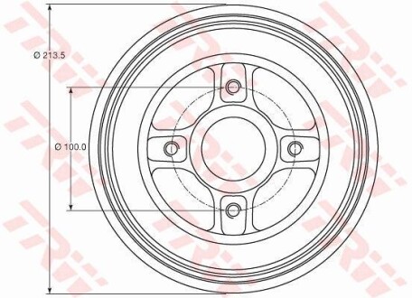 Тормозной барабан со ступичным подшипником в сборе TRW DB4214MR