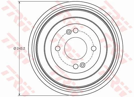 Гальмівний барабан задн HYUNDAI ACCENT III, I10 I, I10 II, I10 III, I20 I KIA RIO II 1.0-1.6 03.05- TRW DB4422 (фото 1)