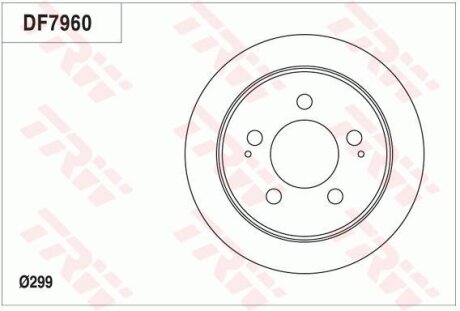 Тормозной диск задний невентилируемый TRW DF7960