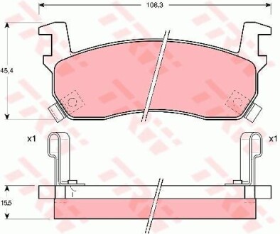 Тормозные колодки дисковые COTEC, комплект TRW GDB1004