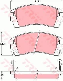 Тормозные колодки дисковые COTEC, комплект TRW GDB1013