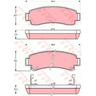 Тормозные колодки дисковые COTEC, комплект TRW GDB1014