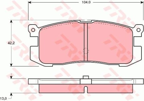 Тормозные колодки дисковые COTEC, комплект TRW GDB1025