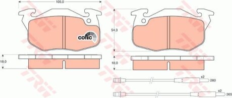 Тормозные колодки дисковые COTEC, комплект TRW GDB1033