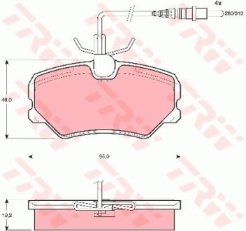 Тормозные колодки дисковые COTEC, комплект TRW GDB1039