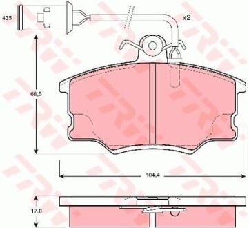 Тормозные колодки дисковые COTEC, комплект TRW GDB1054